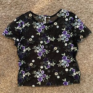 Urban Outfitters Mesh Floral Shirt